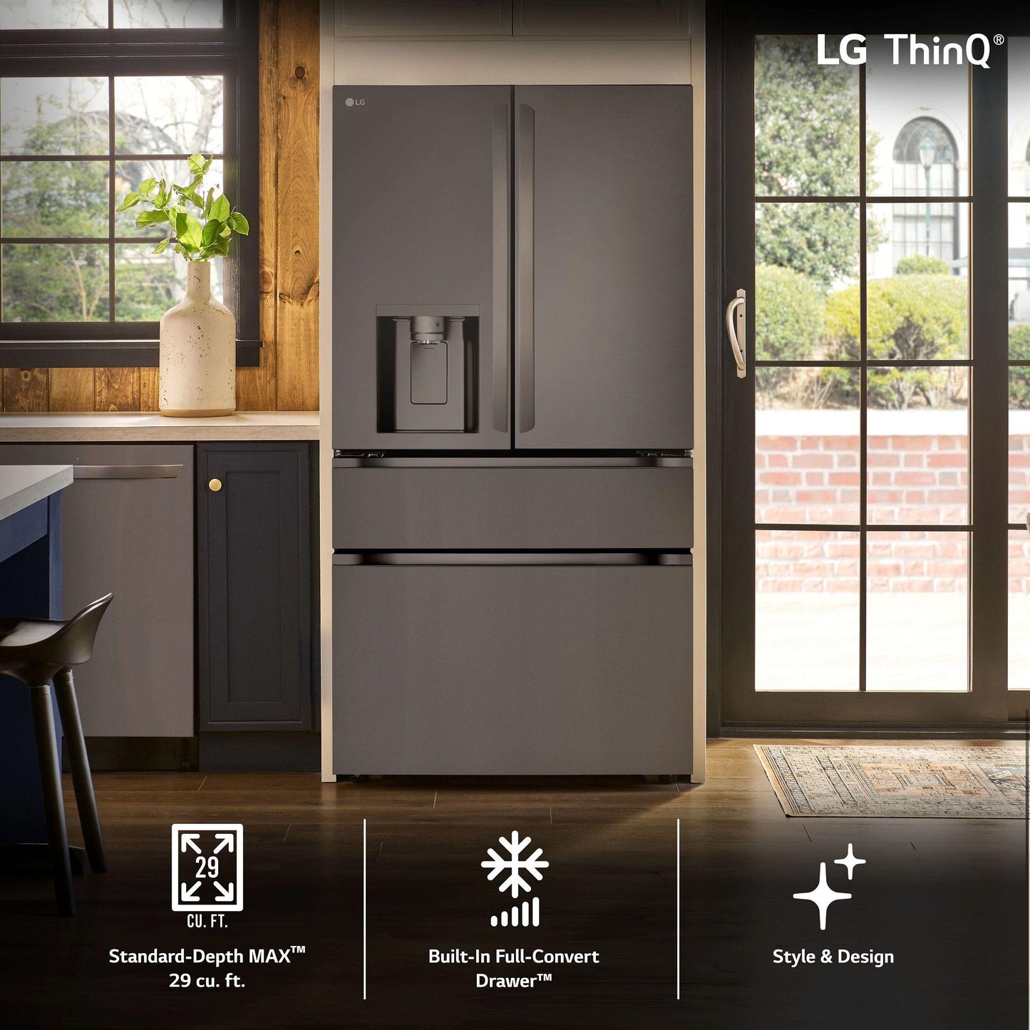 Lg LF29H8330D 29 Cu. Ft. Smart Standard-Depth Max&#8482; 4-Door French Door Refrigerator With Full-Convert Drawer&#8482;