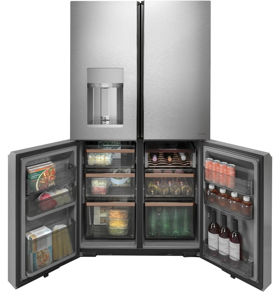 Cafe CQE28DM5NS5 Café Energy Star® 27.4 Cu. Ft. Smart Quad-Door Refrigerator In Platinum Glass