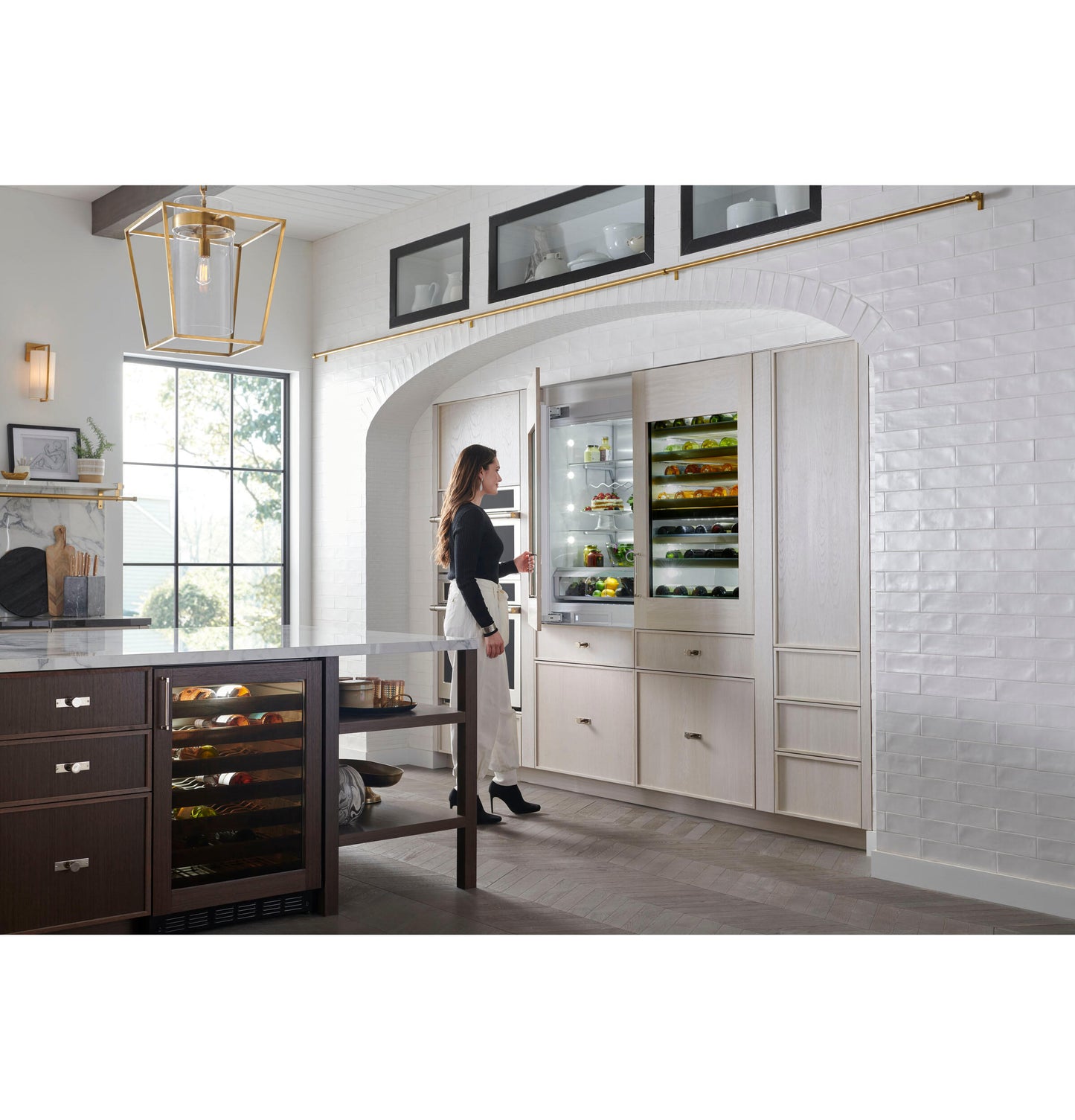 Monogram ZIK303NPPII Monogram 30" Integrated Glass-Door Refrigerator For Single Or Dual Installation