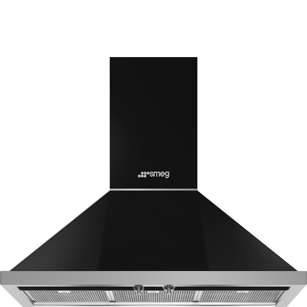 Smeg KPF36UBL 36" Portofino Chimney Hood, Black