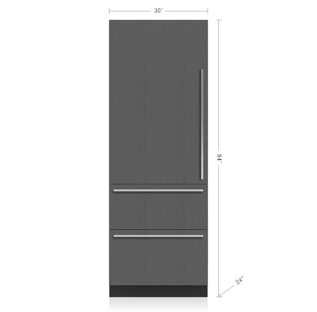 Sub-Zero DET3050FIL 30" Designer Over-And-Under Freezer With Ice Maker - Panel Ready