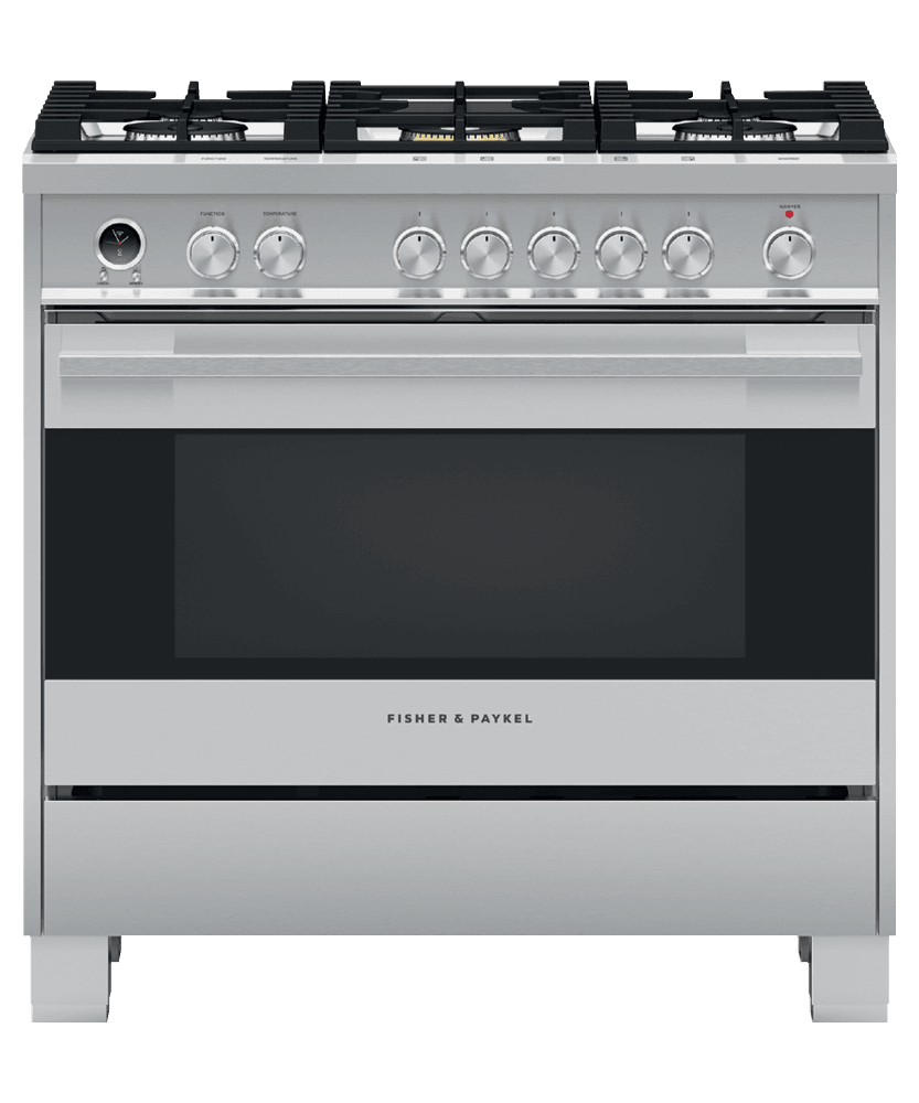 Fisher & Paykel OR36SDG6X1 Dual Fuel Range, 36", 5 Burners, Self-Cleaning