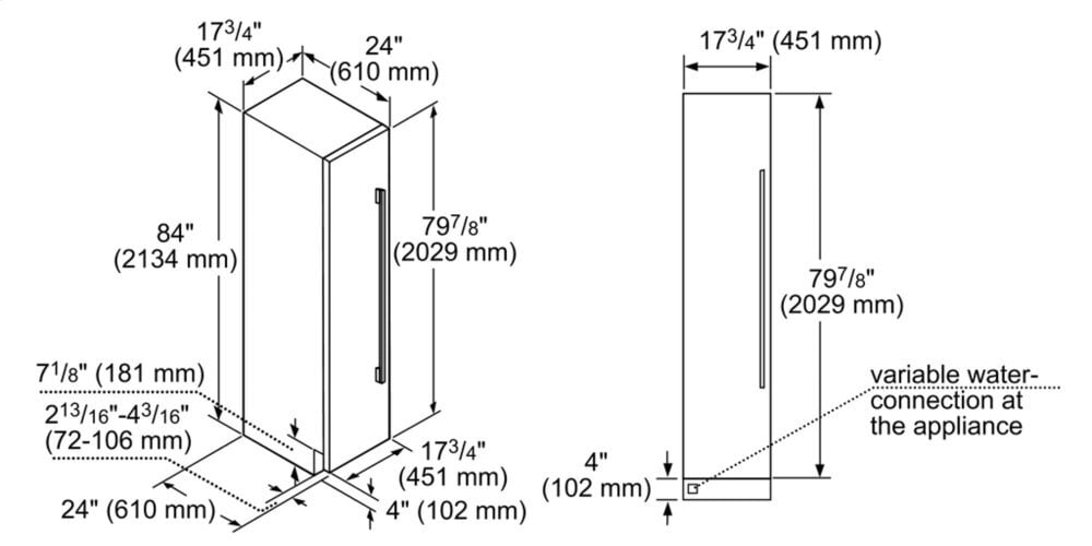 Thermador T18IF901SP 18-Inch Built-In Panel Ready Freezer Column