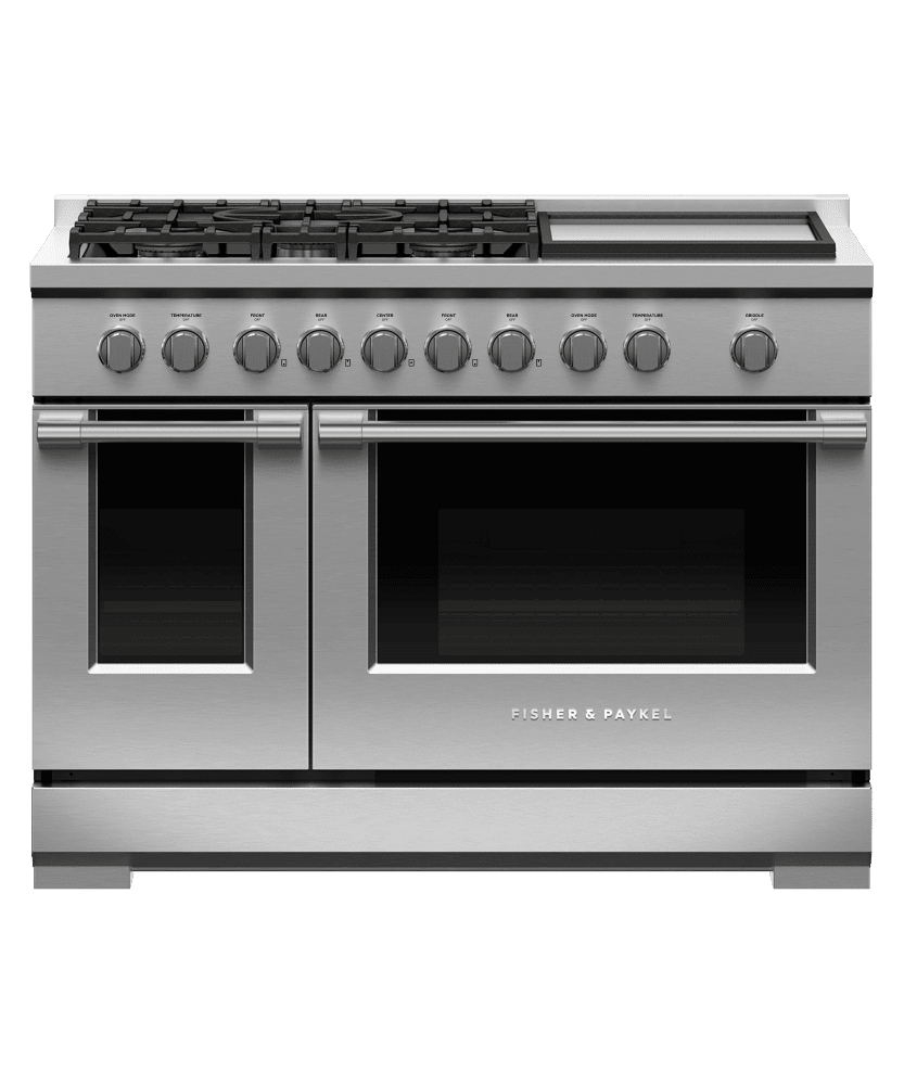 Fisher & Paykel RGV3485GDN Gas Range, 48", 5 Burners With Griddle