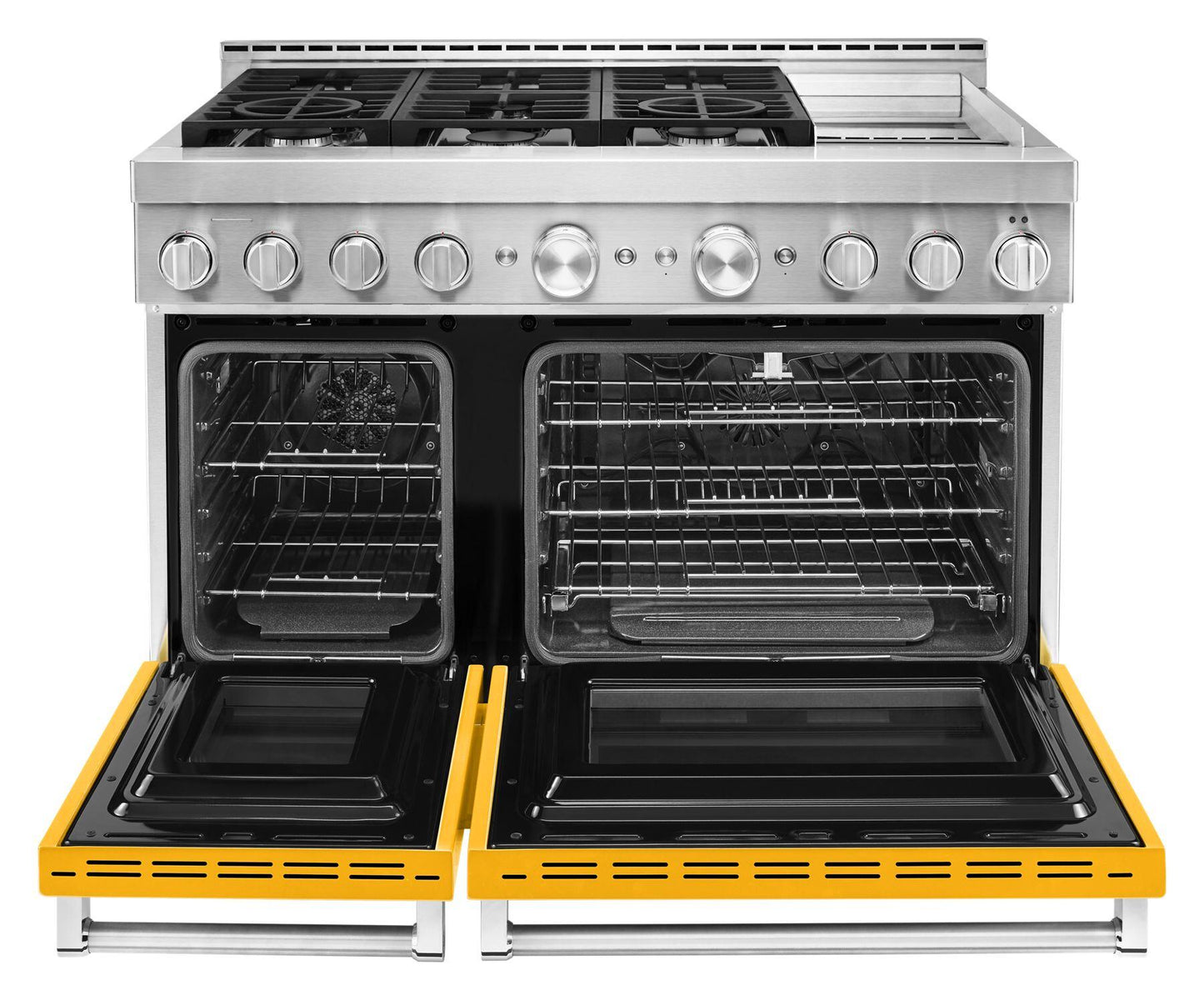 Kitchenaid KFGC558JYP Kitchenaid® 48'' Smart Commercial-Style Gas Range With Griddle - Yellow Pepper