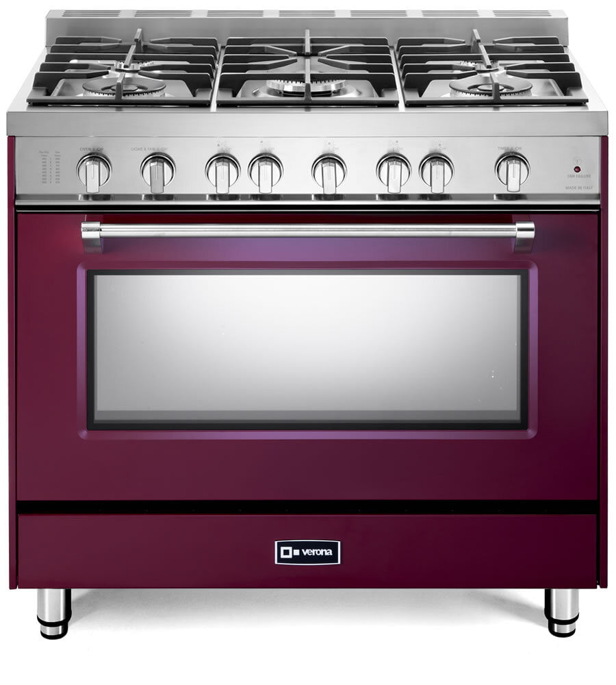 Verona VPFSGG365BU Burgundy 36" Prestige Gas Range