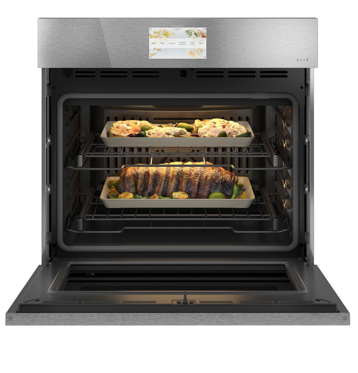 Cafe CTS90DM2NS5 Café&#8482; Minimal Series 30" Smart Built-In Convection Single Wall Oven In Platinum Glass