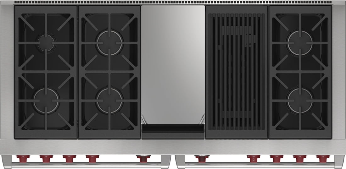 Wolf DF60650CGSP 60" Dual Fuel Range - 6 Burners, Infrared Charbroiler And Infrared Griddle