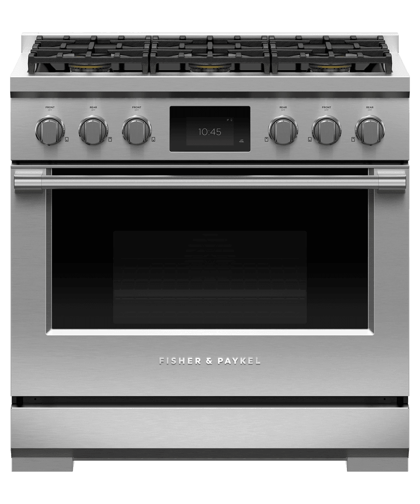 Fisher & Paykel RDV3366L Dual Fuel Range, 36", 6 Burners, Self-Cleaning, Lpg