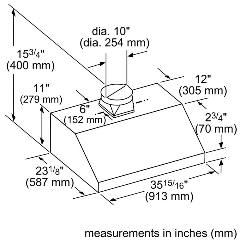 Thermador HMWB36WS 36-Inch Masterpiece®Low-Profile Wall Hood With 600 Cfm