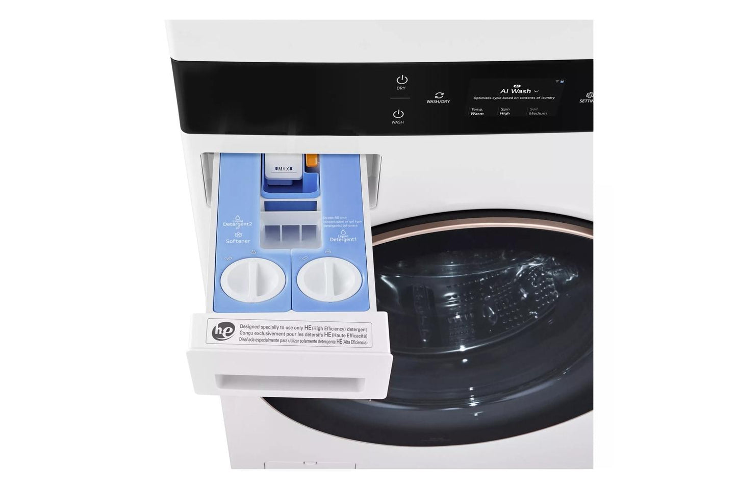 Lg SWWE50W4 Lg Studio Washtower&#8482; Smart Front Load 5.0 Cu. Ft. Washer And 7.4 Cu. Ft. Electric Dryer With Center Control&#8482;