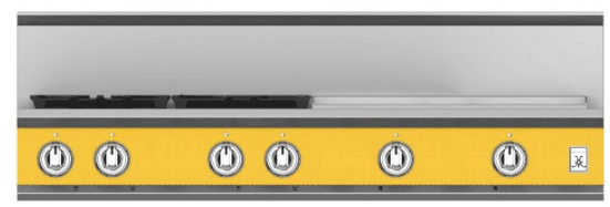 Hestan KRT484GDLPYW 48" 4-Burner Rangetop With 24" Griddle - Liquid Propane - Yellow / Sol