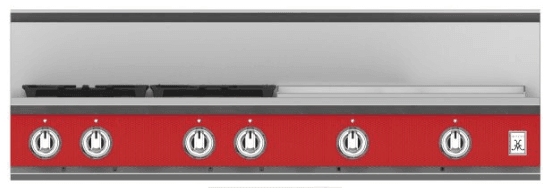 Hestan KRT484GDLPRD 48" 4-Burner Rangetop With 24" Griddle - Liquid Propane - Red / Matador