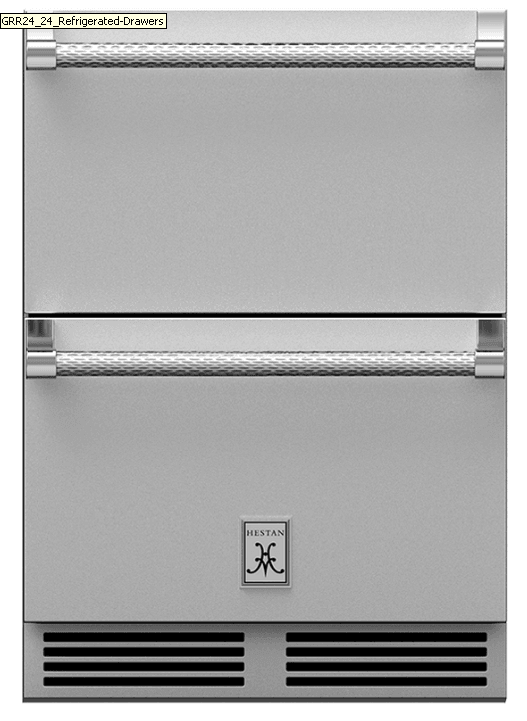 Hestan GRFR24 24" Hestan Outdoor Refrigerator Drawer And Freezer Drawer W/ Lock