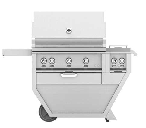 Hestan GABR36CX2LP Hestan 36" Liquid Propane Gas Deluxe Freestanding Grill And Cart W/ Double Side Burner Gabr36Cx2 - Stainless Steel (Standard Color)