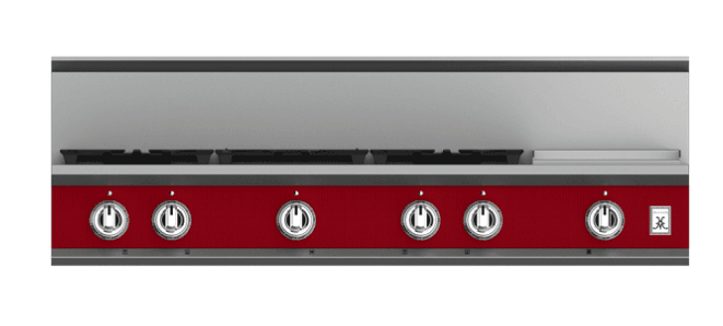 Hestan KRT485GDNGRD 48" 5-Burner Rangetop With 12" Griddle - Natural Gas - Red / Matador