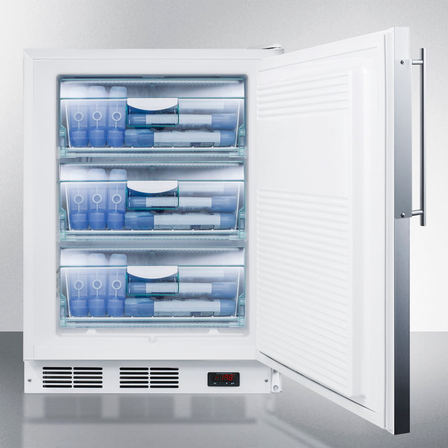 Summit VT65M7BIFRADA Commercial Ada Compliant Built-In Medical All-Freezer Capable Of -25 C Operation, With Stainless Steel Door Frame That Accepts Custom Panels