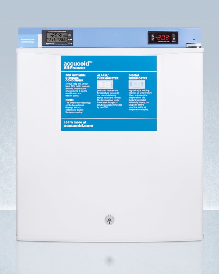 Summit FS24L7MED2 Compact Medical/Scientific All-Freezer With Digital Thermostat, Nist Calibrated Thermometer/Alarm, And Front Lock