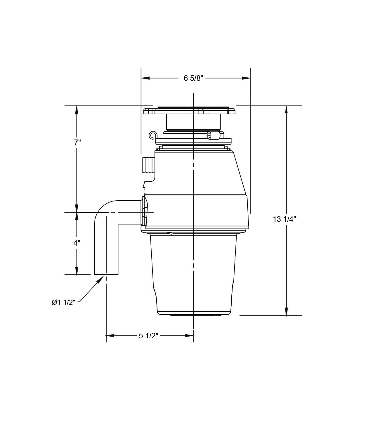 Xo Appliance XOD12PRO 1/2 Hp Pro 3 Bolt Mount, Continuous Feed Disposal