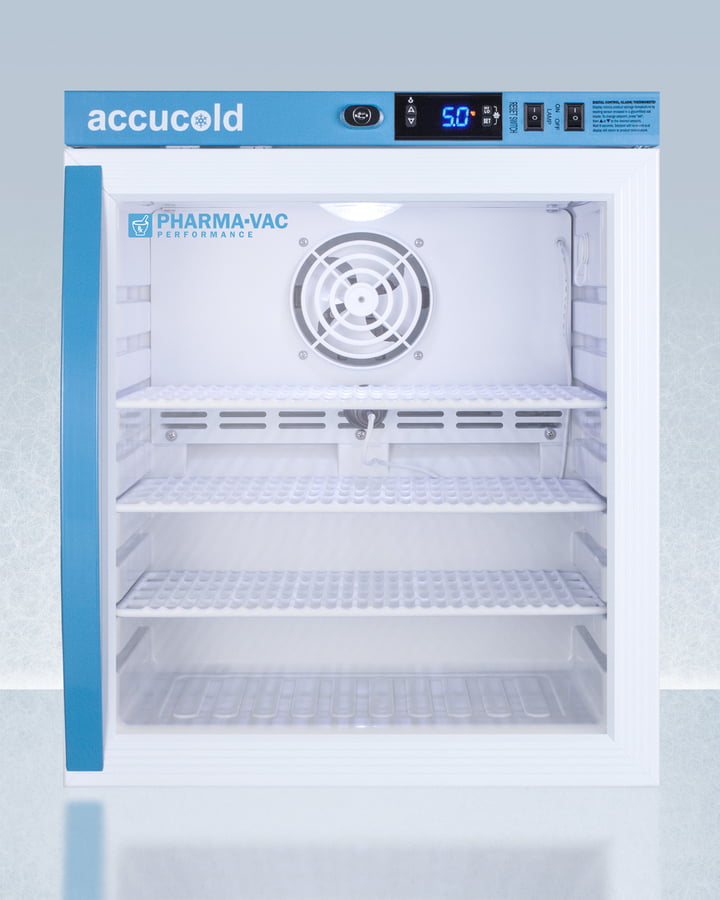 Summit ARG1PV Performance Series Pharma-Vac 1 Cu.Ft. Countertop Glass Door Commercial All-Refrigerator For The Display And Refrigeration Of Vaccines