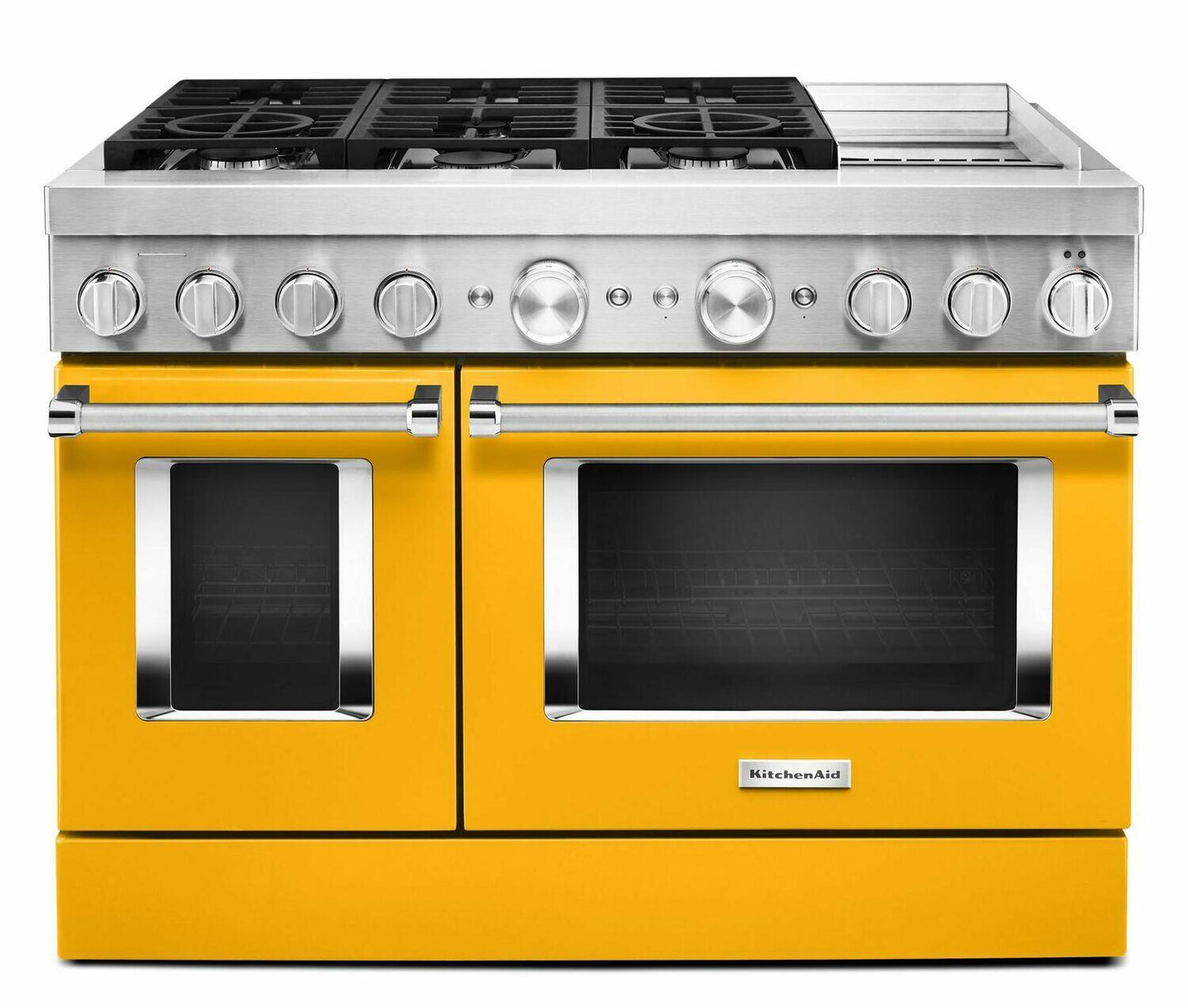 Kitchenaid KFDC558JYP Kitchenaid® 48'' Smart Commercial-Style Dual Fuel Range With Griddle - Yellow Pepper