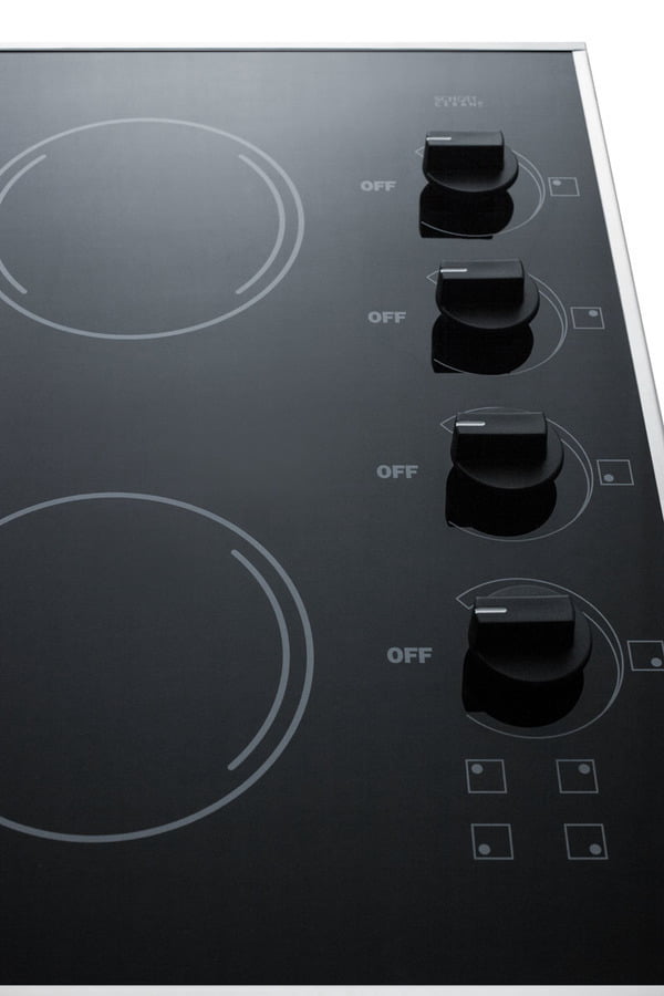 Summit CR425BL 24" Wide 230V 4-Burner Radiant Cooktop