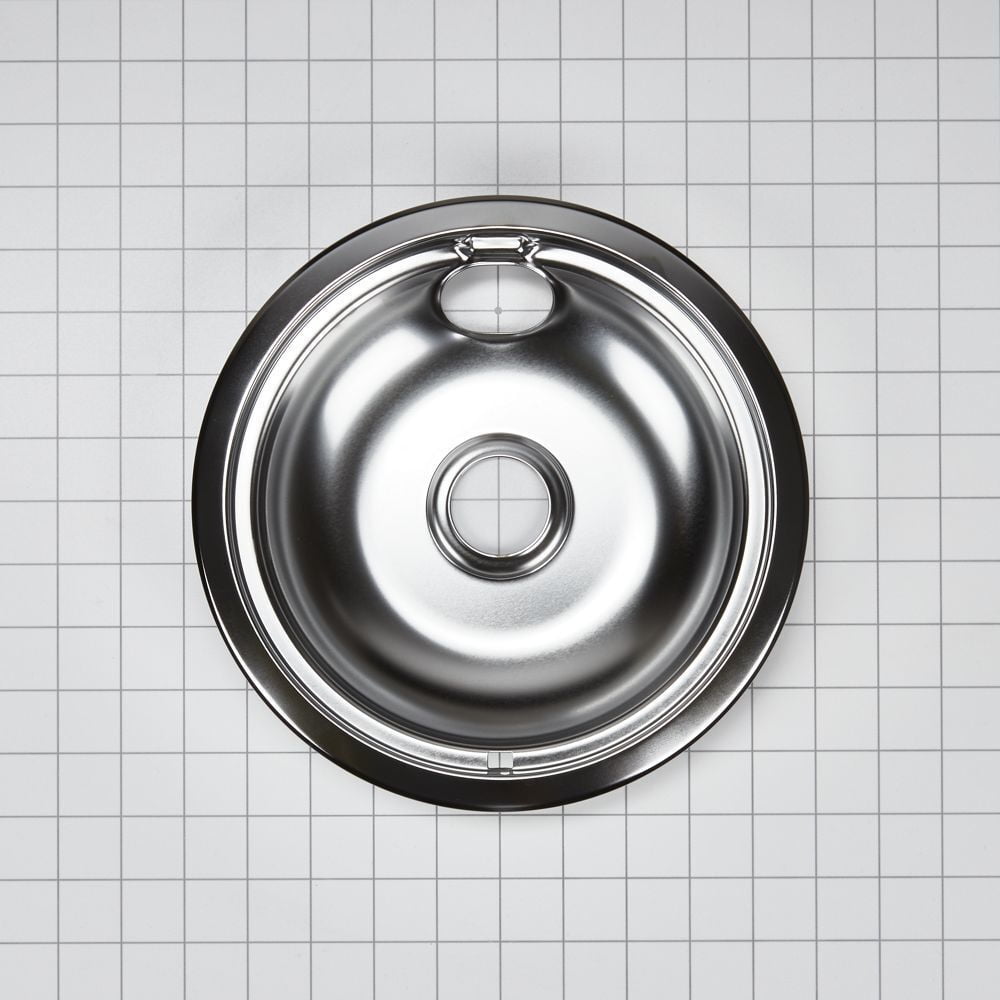 Whirlpool W10196405RW Electric Range Round Burner Drip Bowl, Chrome