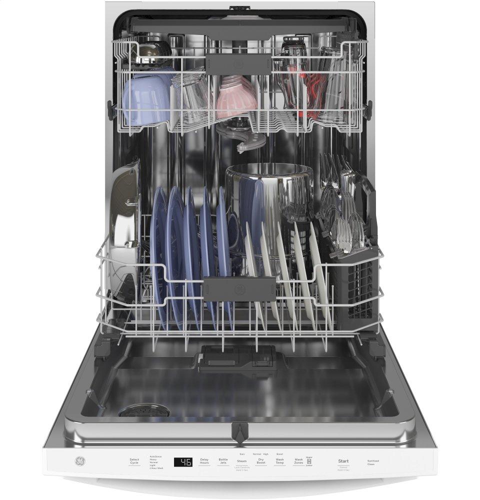 Ge Appliances GDT665SGNWW Ge® Top Control With Stainless Steel Interior Dishwasher With Sanitize Cycle & Dry Boost With Fan Assist