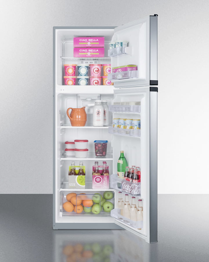 Summit FF948SS 8.8 Cu.Ft. Frost-Free Refrigerator-Freezer With Platinum Cabinet And Stainless Steel Doors