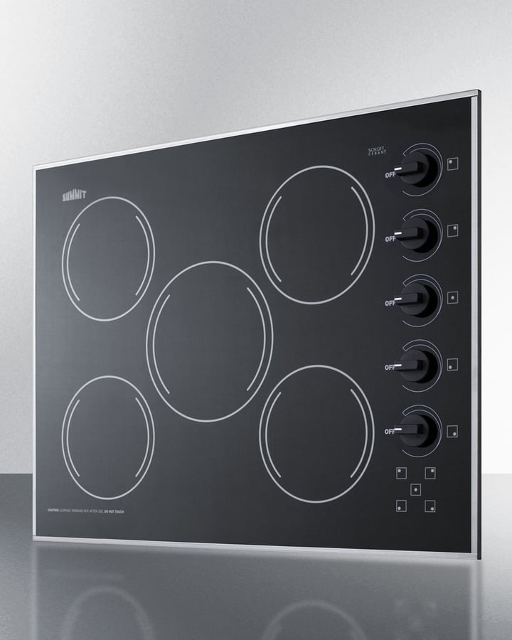 Summit CR5B273B 27" Wide 230V 5-Burner Radiant Cooktop