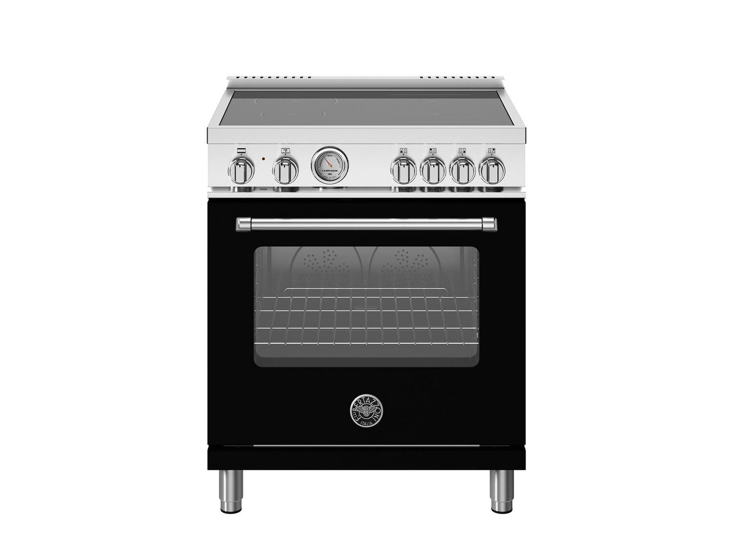 Bertazzoni MAS304INMNEV 30 Inch Induction Range, 4 Heating Zones, Electric Oven Nero Matt