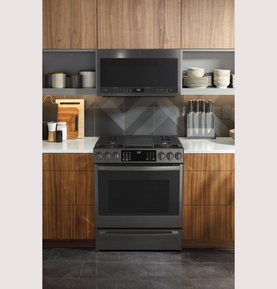 Ge Appliances PGS930BPTS Ge Profile&#8482; 30" Smart Slide-In Front-Control Gas Range With No Preheat Air Fry