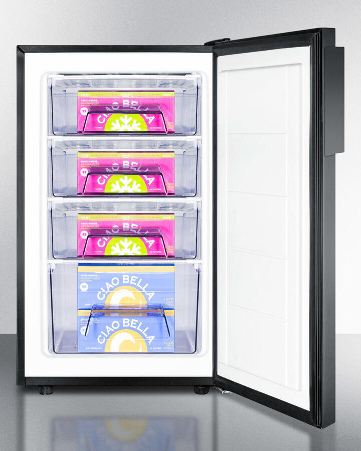 Summit FS408BLBIADA Ada Compliant 20" Wide Built-In Undercounter All-Freezer For General Purpose Use, -20 C Capable With A Lock And Black Finish