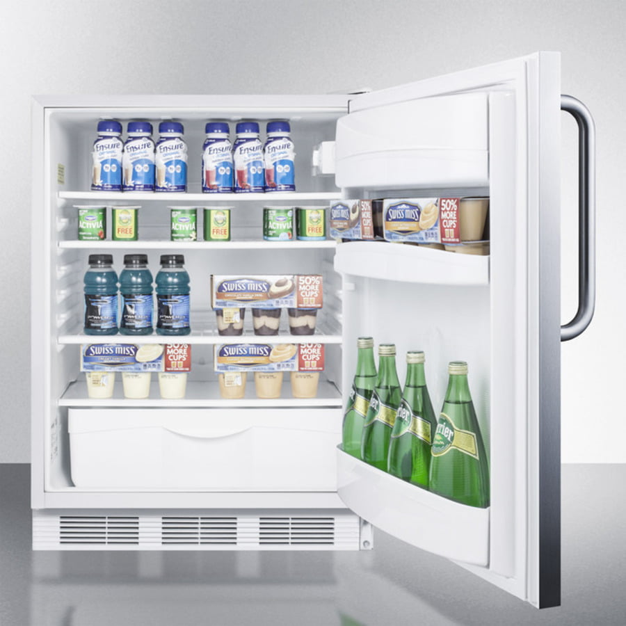 Summit FF67CSSADA Ada Compliant Commercial All-Refrigerator For Built-In General Purpose Use, Auto Defrost With A Fully Wrapped Stainless Steel Exterior