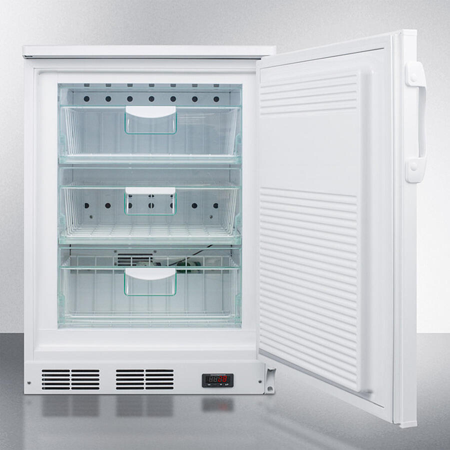 Summit FF7LWBIVAC Built-In Undercounter Medical All-Refrigerator For Temperature Stable Medical Storage, With Interior Basket Drawers, Internal Fan, Lock, And More