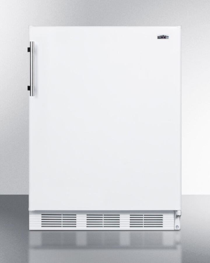 Summit FF61 Freestanding Residential Counter Height All-Refrigerator In White With Automatic Defrost And Deluxe Interior