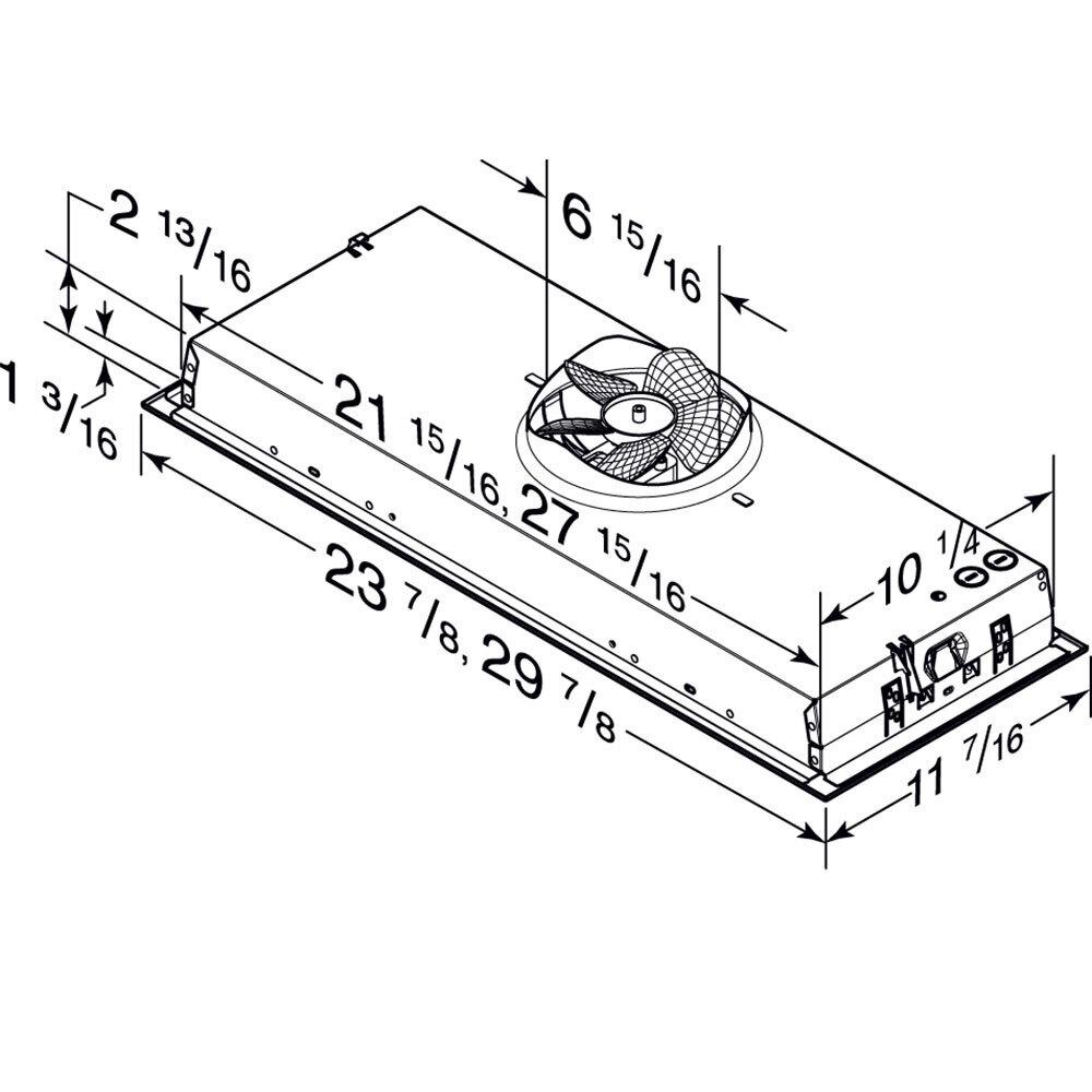 Broan BBN1303SS Broan® 30-Inch Built-In Power Pack Insert, 300 Max Blower Cfm, Stainless Steel