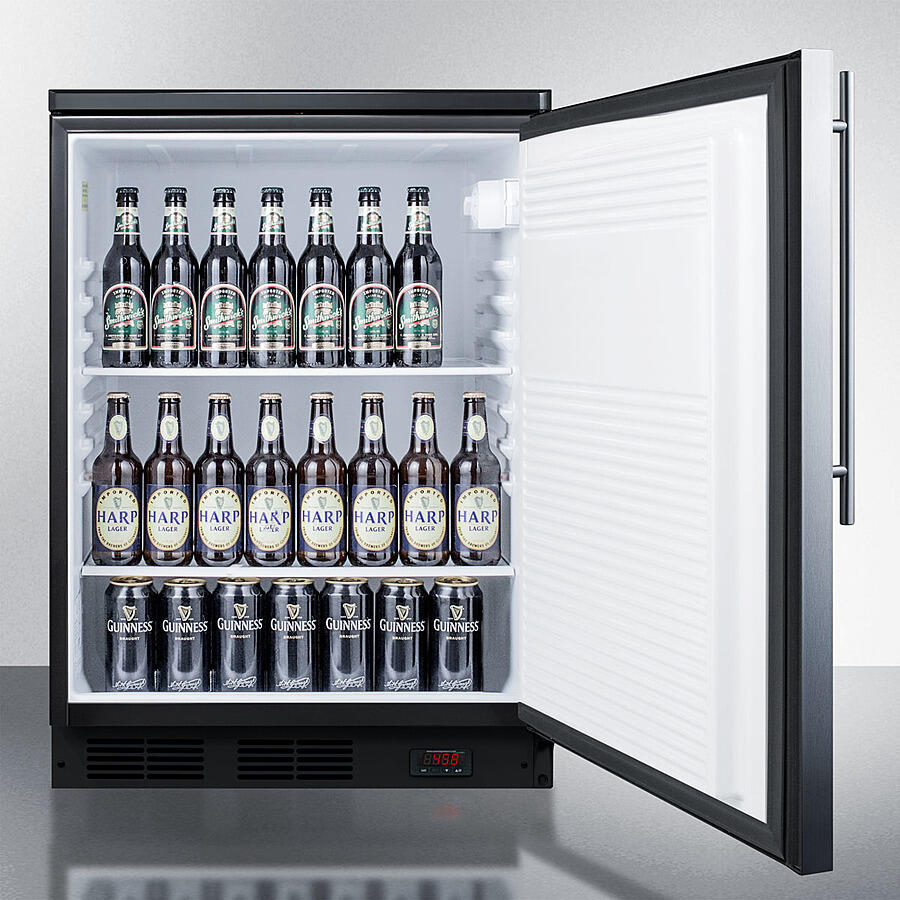 Summit FF7LBLKBIPUBSSHV 24" Wide Built-In Pub Cellar