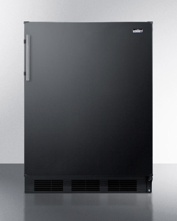 Summit FF63B Freestanding Residential Counter Height All-Refrigerator In Black With Automatic Defrost And Deluxe Interior