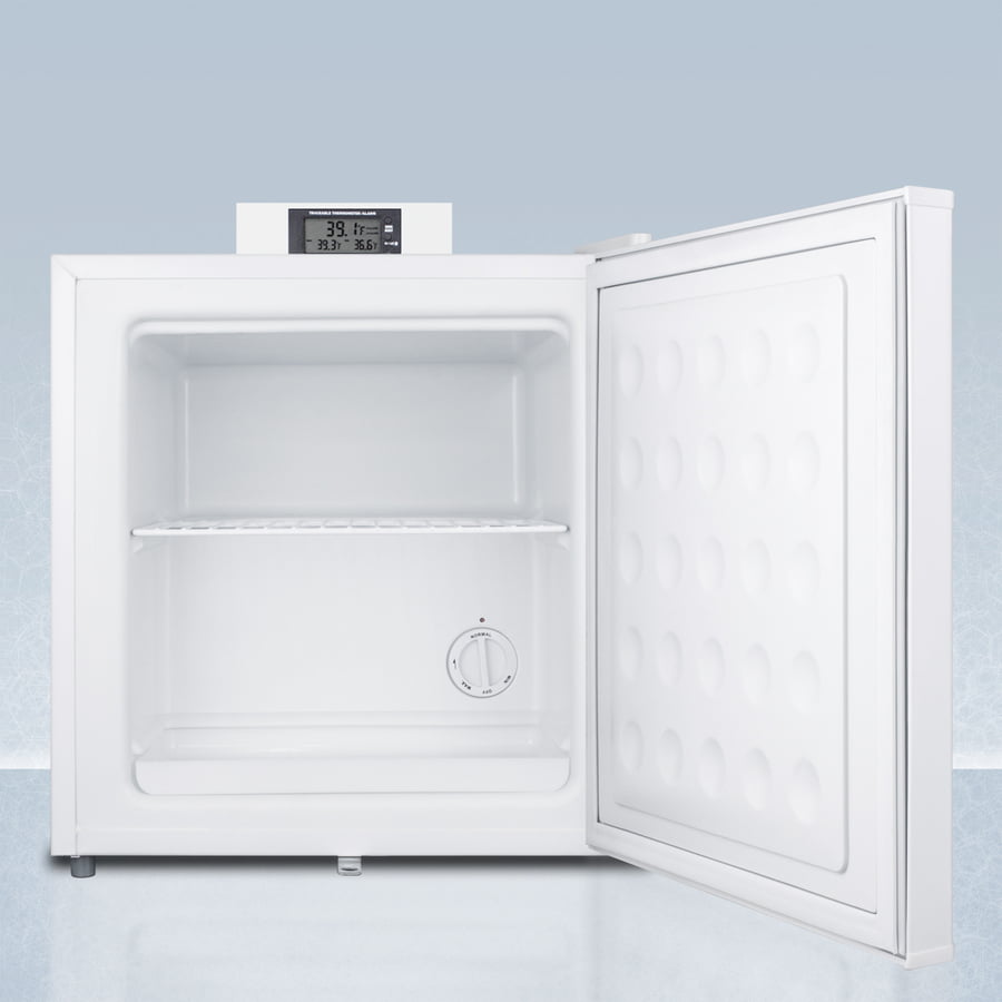 Summit FS24L7NZ Commercially Approved Nutrition Center Series Compact All-Freezer In White With Front Lock And Nist Calibrated Digital Temperature Display