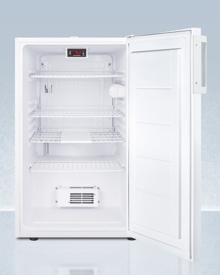 Summit FF511LPLUS2ADA Ada Compliant 20" Wide Counter Height All-Refrigerator, Auto Defrost With An Internal Fan, Nist Calibrated Thermometer, And Lock