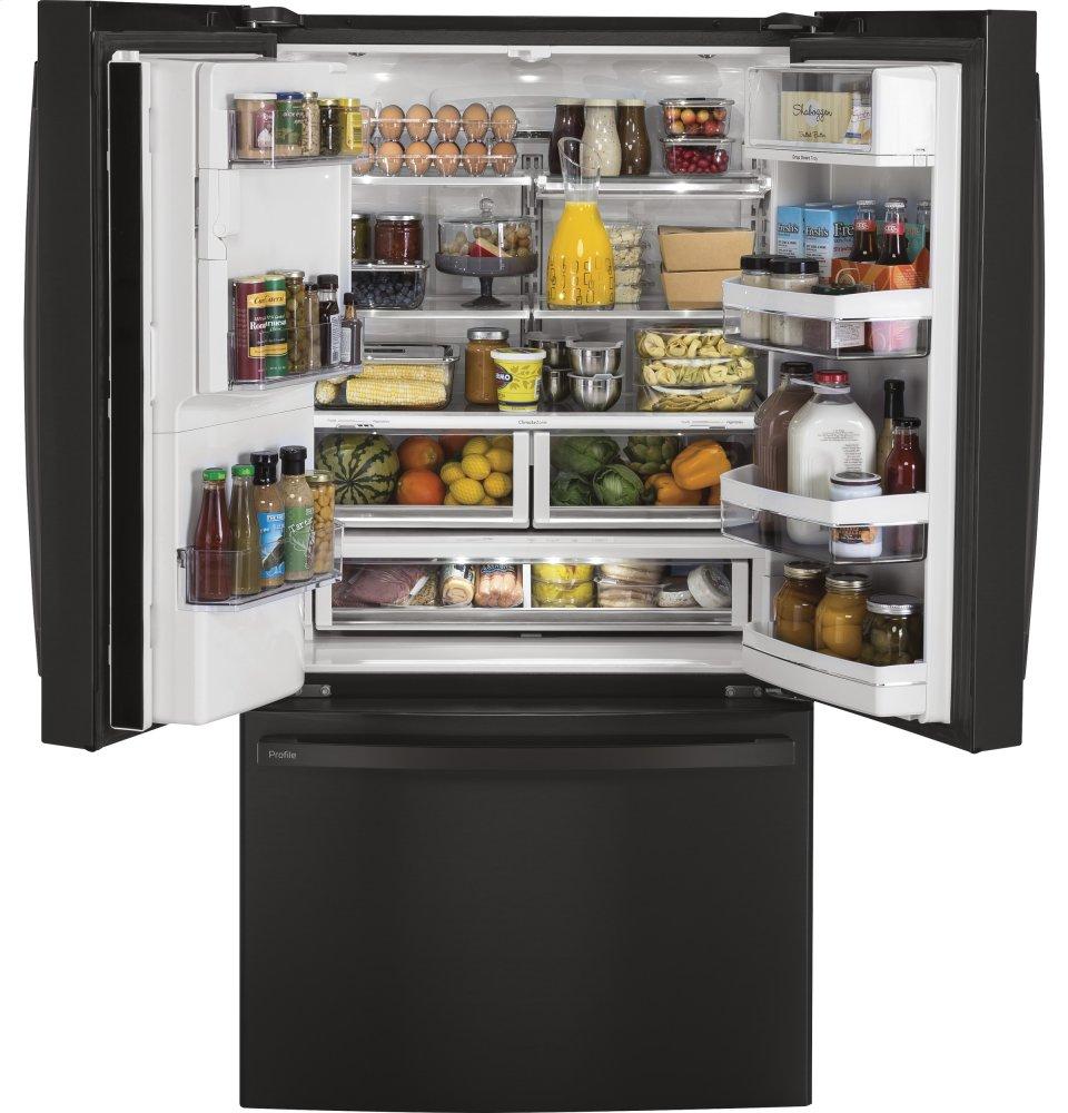 Ge Appliances PYE22KBLTS Ge Profile&#8482; Series Energy Star® 22.1 Cu. Ft. Counter-Depth French-Door Refrigerator With Hands-Free Autofill