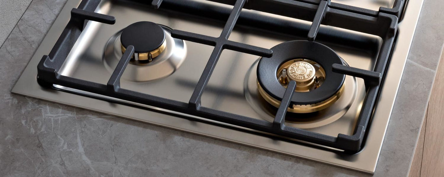 Bertazzoni PROF304QBXT 30 Drop-In Gas Cooktop 4 Brass Burners Stainless Steel