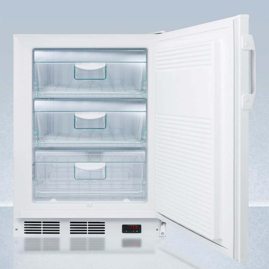 Summit VT65MLPLUS2ADA Ada Compliant 24" Wide All-Freezer For Freestanding Use, Manual Defrost With A Nist Calibrated Thermometer, Lock, And -25 C Capability