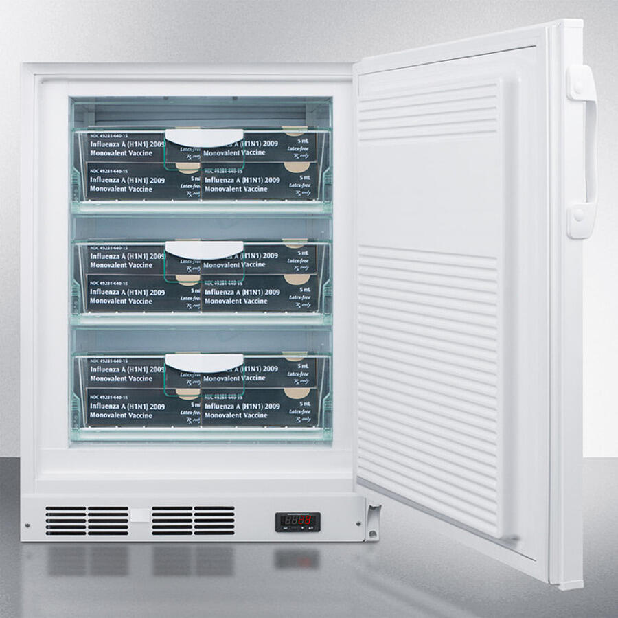 Summit FF7LWBIVACADA Built-In Ada Undercounter Medical All-Refrigerator For Temperature Stable Medical Storage, With Interior Basket Drawers, Internal Fan, Lock, And More