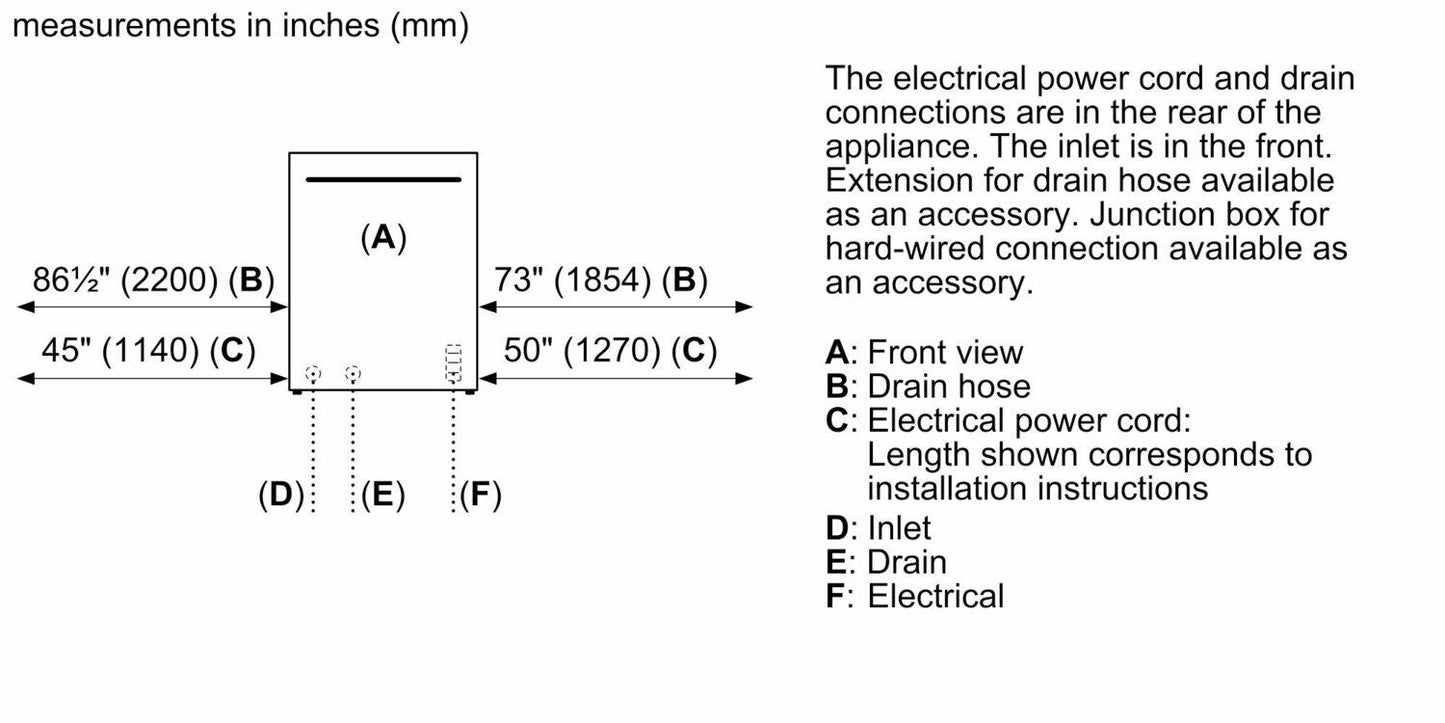 Bosch SHE3AEM5N 100 Series Dishwasher 24" Stainless Steel