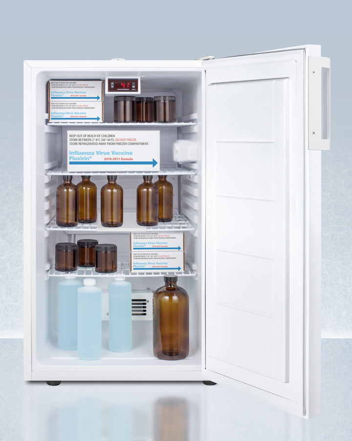 Summit FF511LBI7MEDADA Commercially Listed Ada Compliant 20" Wide All-Refrigerator For Built-In Use, With Digital Thermostat, Internal Fan, Lock, Temperature Alarm, And Hospital Grade Plug