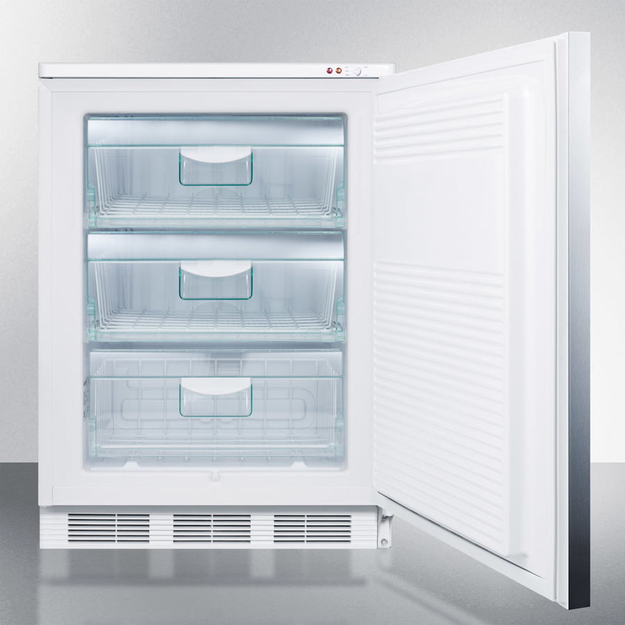 Summit VT65ML7SSHH Commercial Freestanding Medical All-Freezer Capable Of -25 C Operation, With Lock, Wrapped Stainless Steel Door And Horizontal Handle