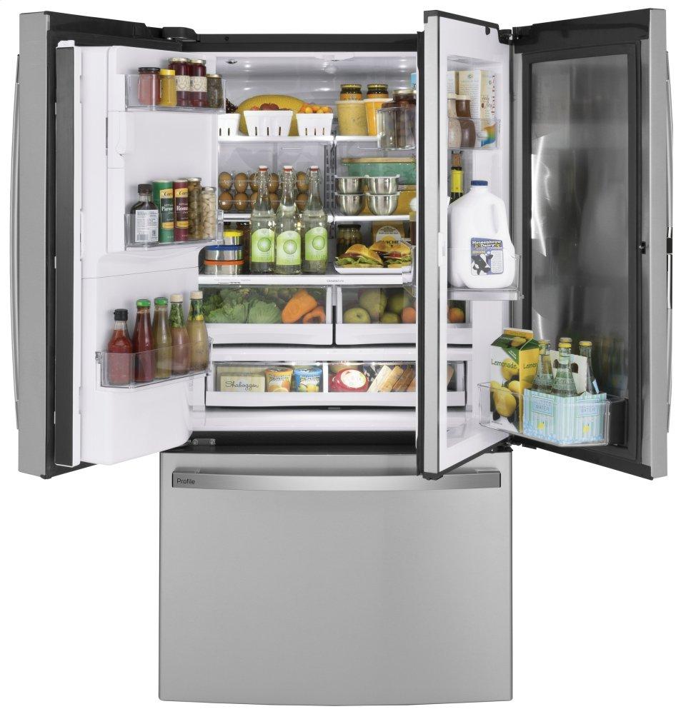 Ge Appliances PFD28KYNFS Ge Profile&#8482; Series 27.7 Cu. Ft. Fingerprint Resistant French-Door Refrigerator With Door In Door And Hands-Free Autofill