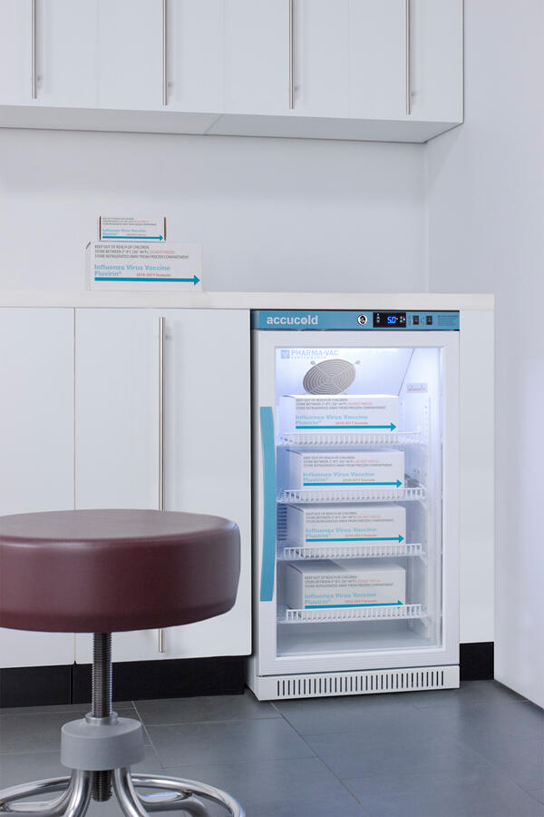 Summit ARG31PVBIADA Performance Series Pharma-Vac 2.83 Cu.Ft. Ada Height Glass Door Commercial All-Refrigerator For The Display And Refrigeration Of Vaccines; Designed For Freestanding Or Recessed Installation